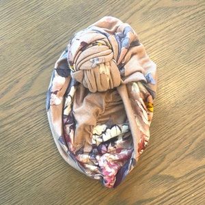 Floral Tan Knot Turban